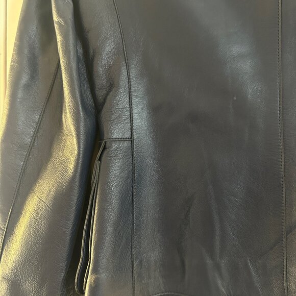 *NEW* Akris Punto Navy Leather Bomber Jacket US 4 - Picture 4 of 14